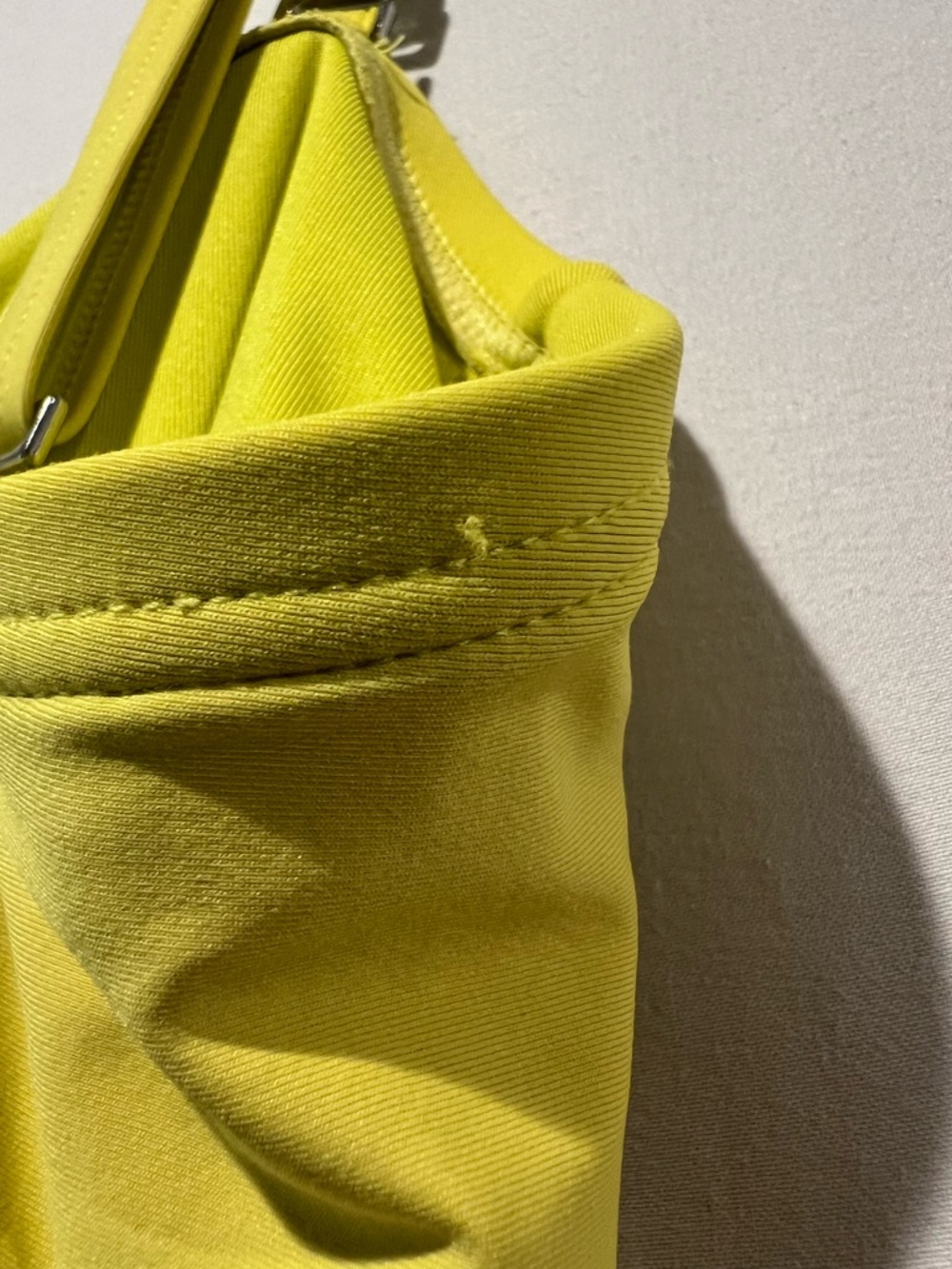 DKNY Bright Yellow Ruched One Piece Swimsuit Removable Straps L - Picture 8 of 9